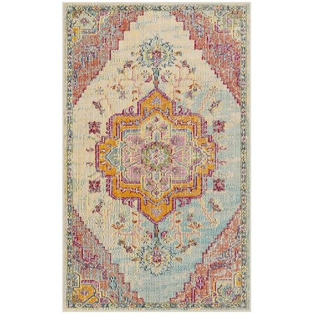 Safavieh Crystal Power Loomed Runner Area Rug Light Blue & Fuchsia - 2 ft.-2 in. x 7 ft. CRS501B-27
